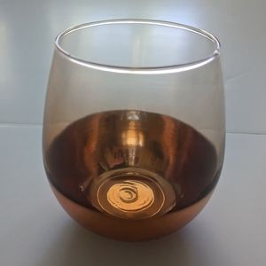 2 Amber stemless wine glasses